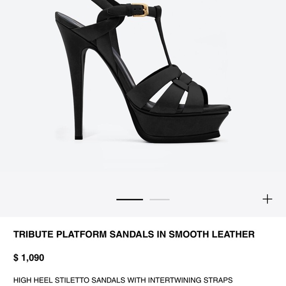 TRIBUTE PLATFORM SANDALS IN SMOOTH LEATHER - Picture 6 of 8